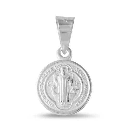 925 Sterling Silver High Polished Saint Benedict Medallion 11mm