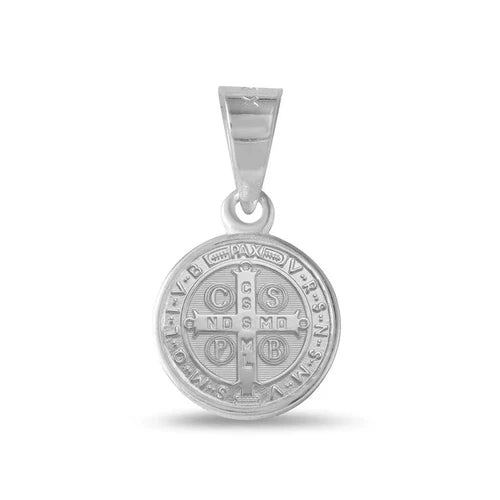 925 Sterling Silver High Polished Saint Benedict Medallion 11mm