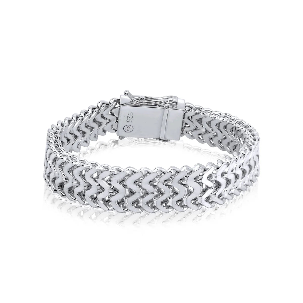 925 Sterling Silver High Zig Zag Bracelet 13.6mm