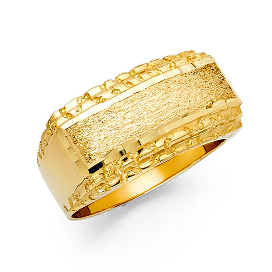 14K Yellow Gold Men’s Nugget Design Ring
