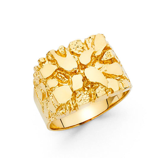 14K Yellow Gold Men’s Nugget Design Ring