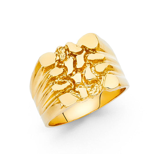14K Yellow Gold Men’s Nugget Design Ring