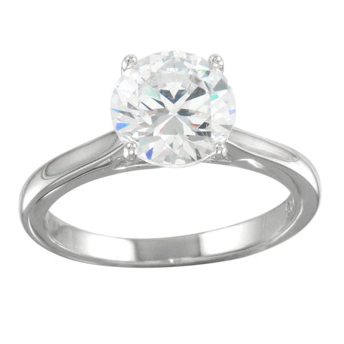925 Sterling Silver Rhodium Plated CZ Stone Ring