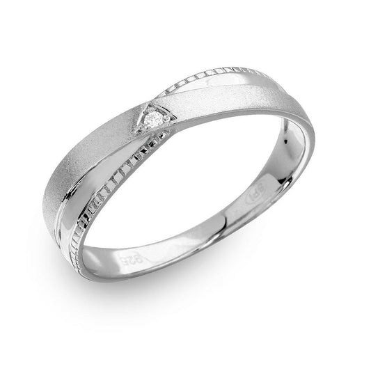 925 Silver Sterling Rhodium Plated with Matte Finish Men's Triangle Trio Ring