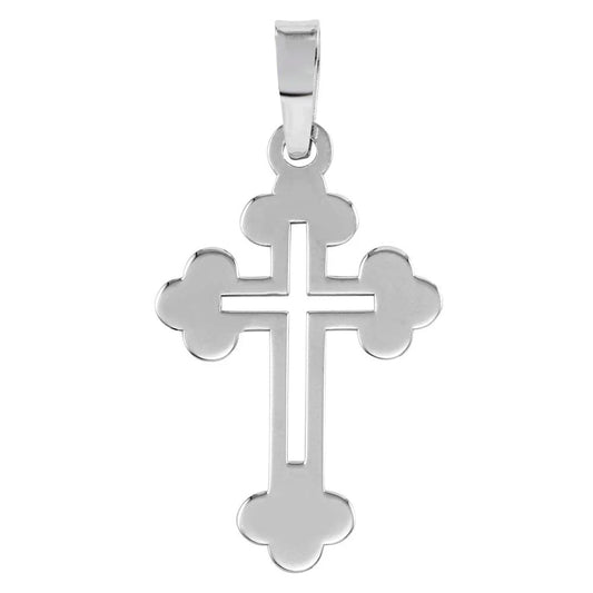 925 Sterling Silver Rhodium Plated Open Cross Pendant