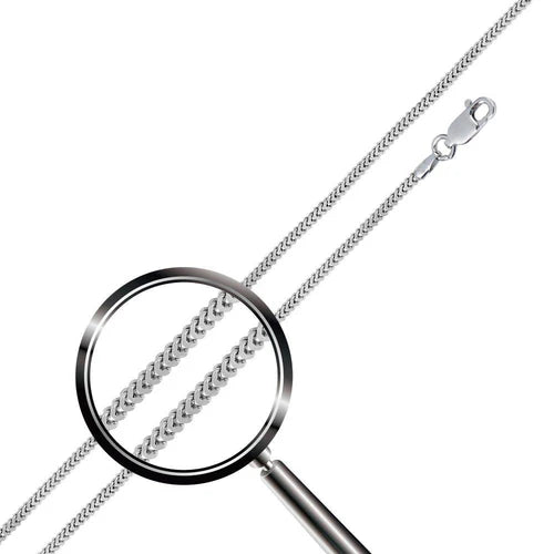 925 Sterling Silver Rhodium Plated Hollow Franco Chain 2.5mm