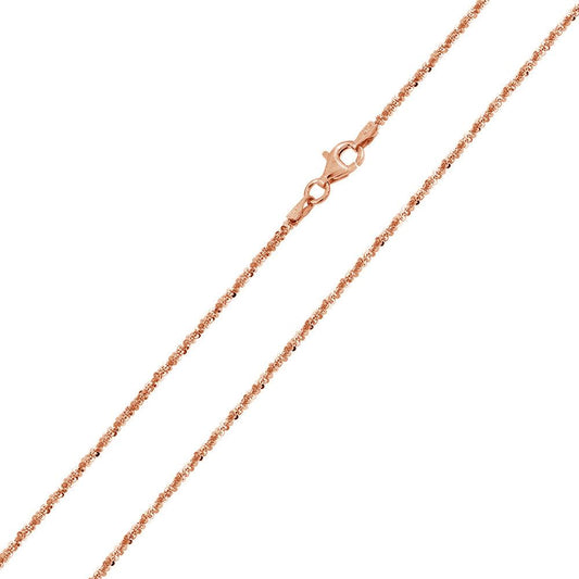 925 Sterling Silver Rose Gold Plated Roc 025 Chain 1.4mm