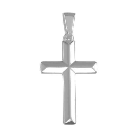 925 Sterling Silver High Polished Flat Cross Pendant
