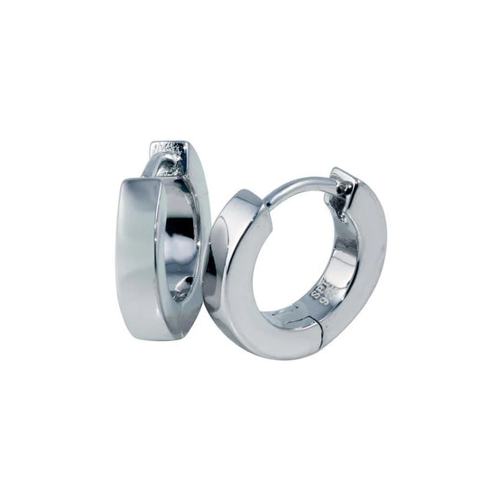 925 Sterling Silver Rhodium Plated Silver CZ Huggy Earring