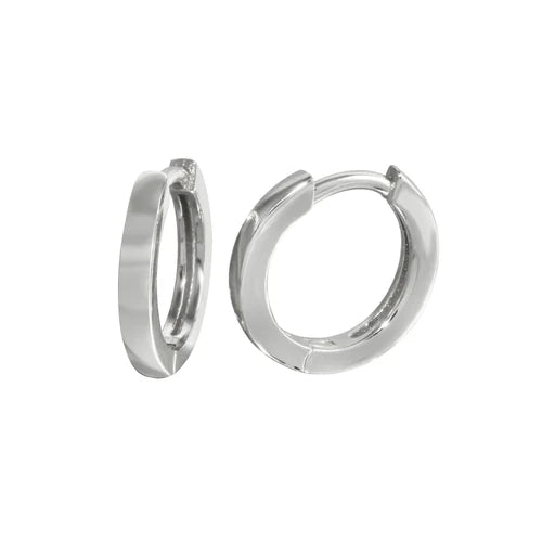 925 Sterling Silver Rhodium Plated huggie hoop Earring