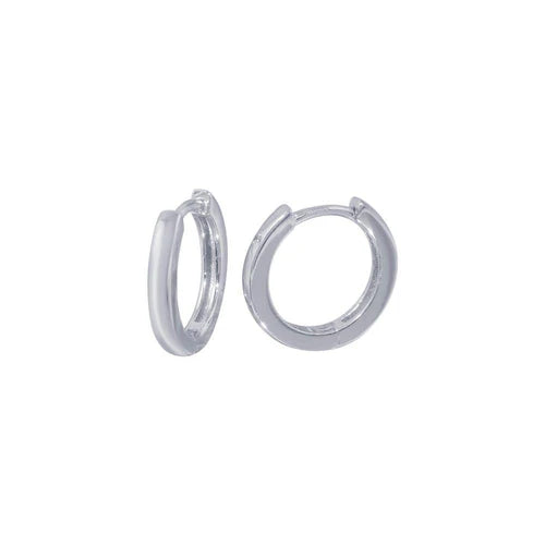 925 Sterling Silver Rhodium Plated huggie hoop Earring