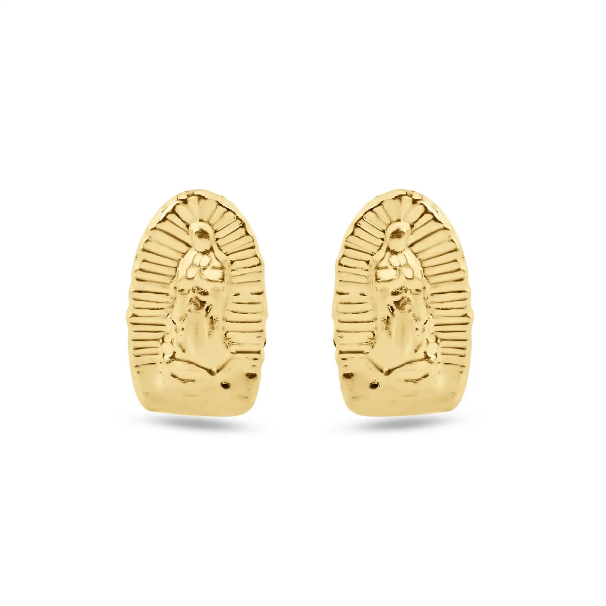 14 Karat Yellow Gold Our Lady of Guadalupe Screw Back Earrings ...