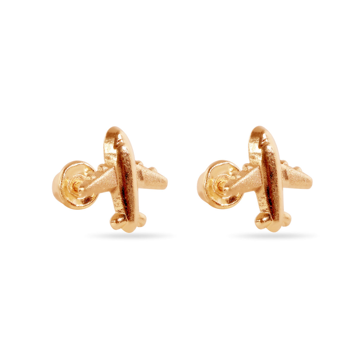14 Karat Airplane Screw Back Earrings