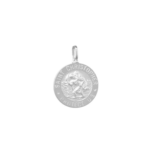 Silver Matte Finish St. Christopher Charm 12mm