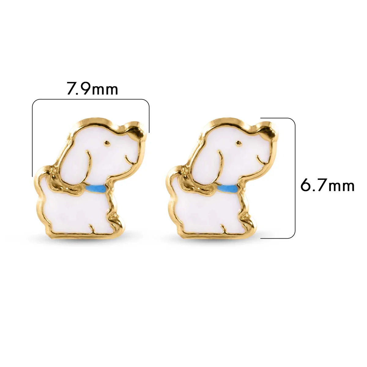 14 Karat Yellow Dog Screw Back Earrings