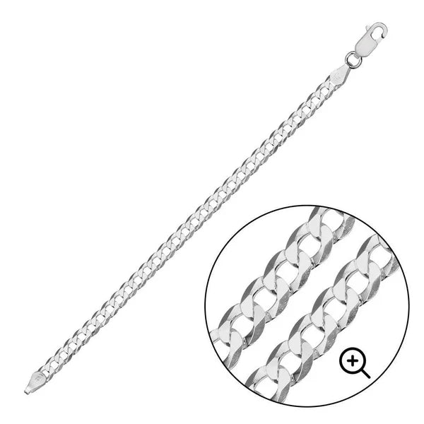 Silver Curb 150 Chain or Bracelet 5.2mm