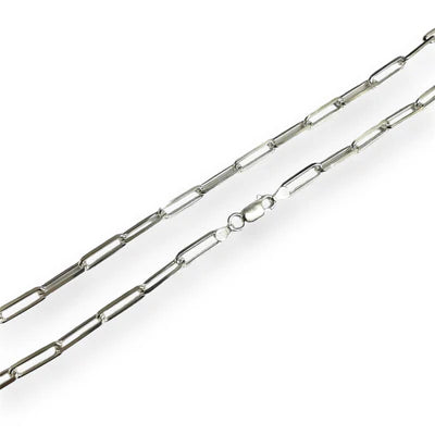925 Sterling Silver Diamond Cut Paperclip 120 Link 4.3mm Chain