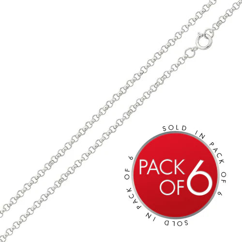 925 Sterling Silver Round Rolo 020 Chain 1.5mm (Pk of 6)