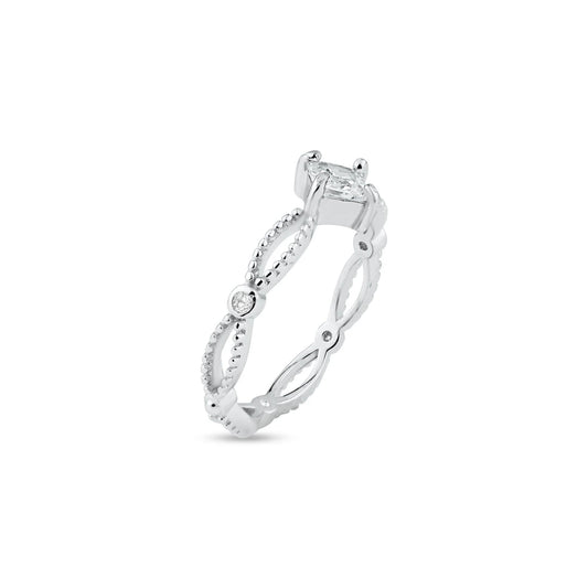 925 Sterling Silver Rhodium Plated Marquise Clear CZ Ring