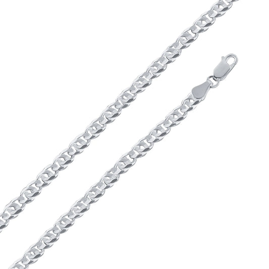 Silver Bird Eye Diamond Cut Curb 100 3.9mm Link Chain