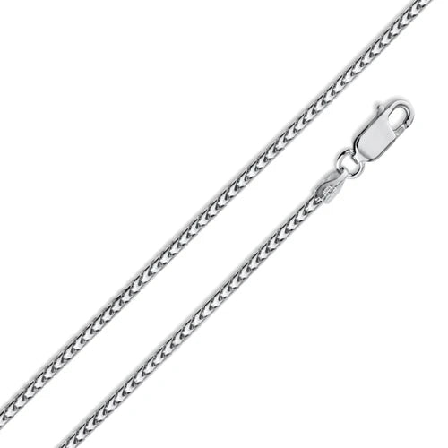 925 Sterling Silver Rhodium Plated Franco 180 Chain 1.8mm