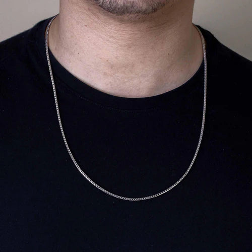 925 Sterling Silver Rhodium Plated Franco 180 Chain 1.8mm