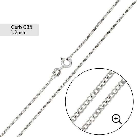 Silver Curb 035 Chain 1.2mm