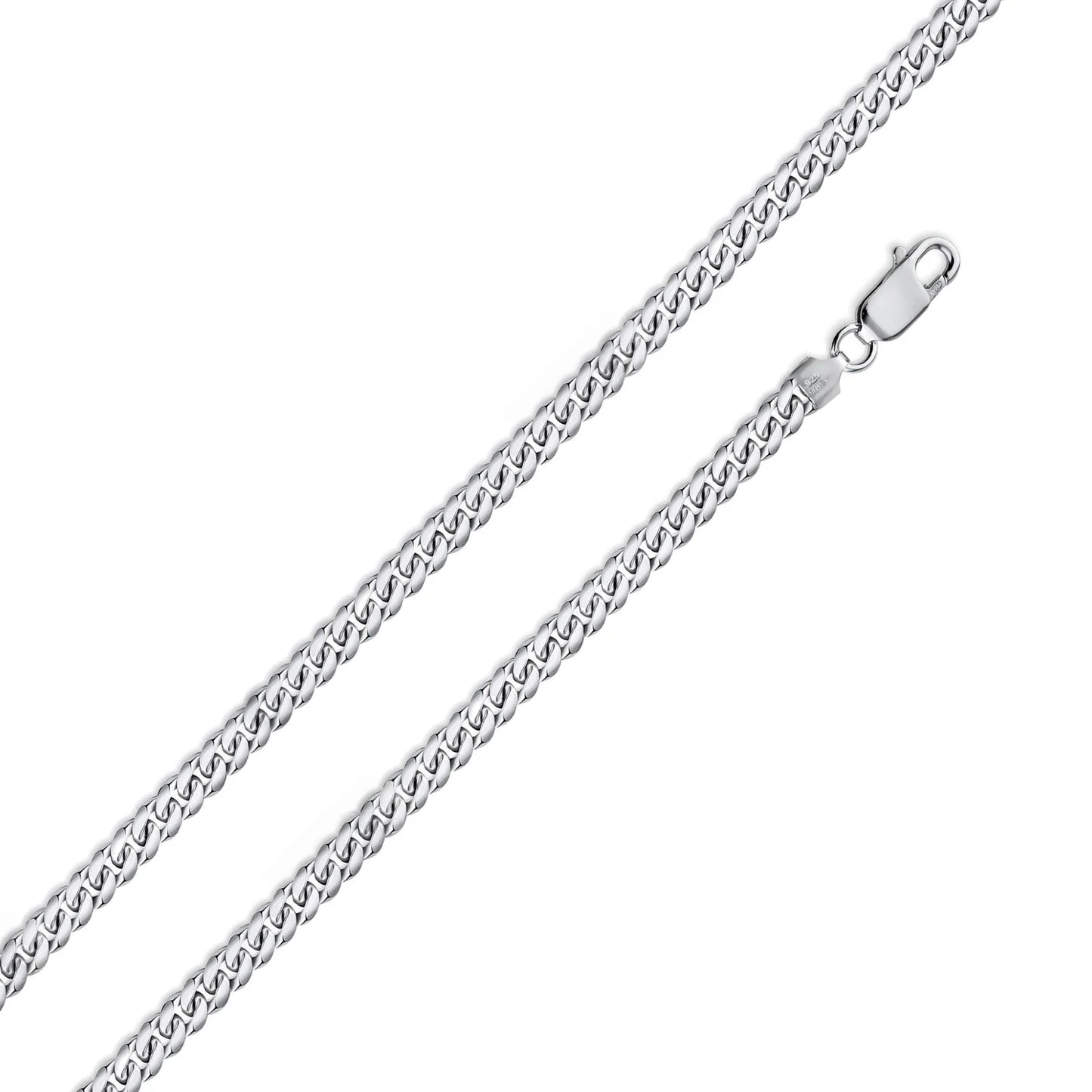 925 Sterling Silver Rhodium Plated Miami Cuban 080 Chain Link 2.6mm