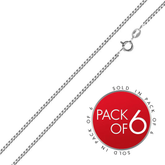 925 Sterling Silver  Box 015 Chain 0.8mm (Pk of 6)