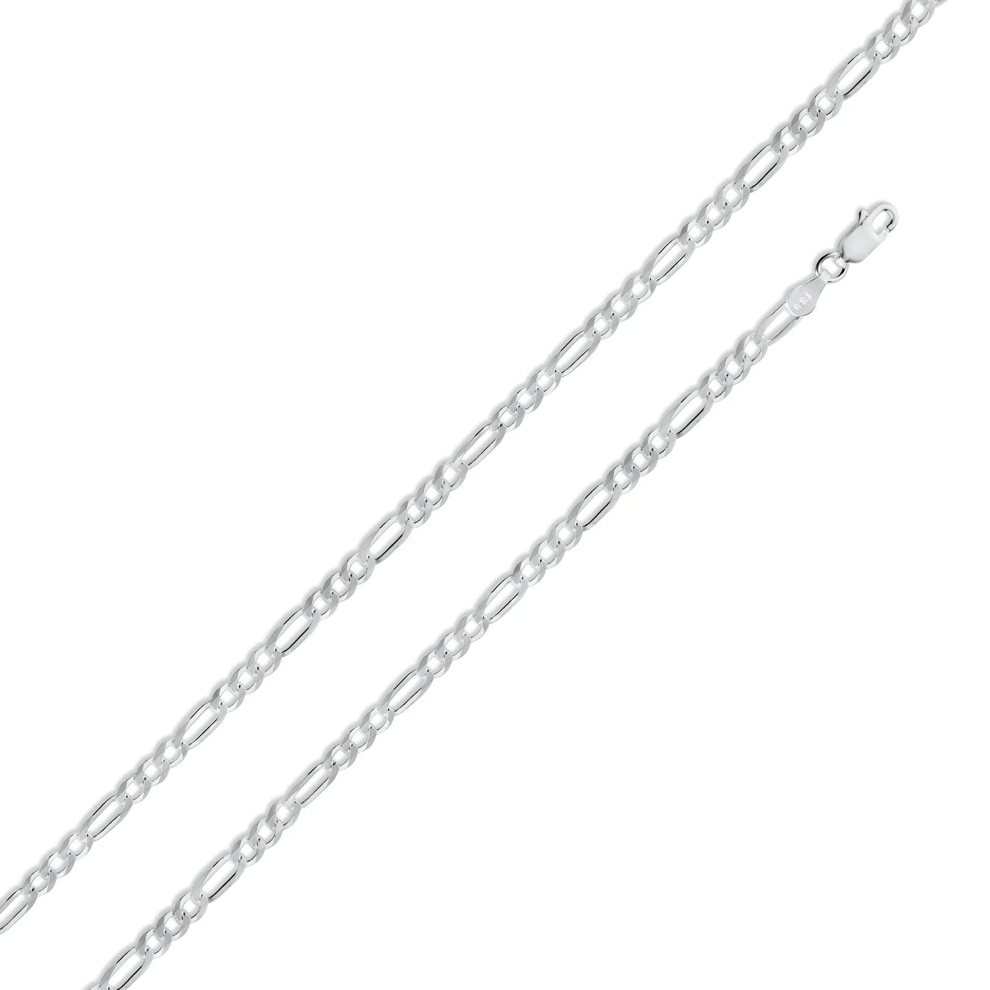Silver Figaro 100 Chain and Bracelet 3.9mm
