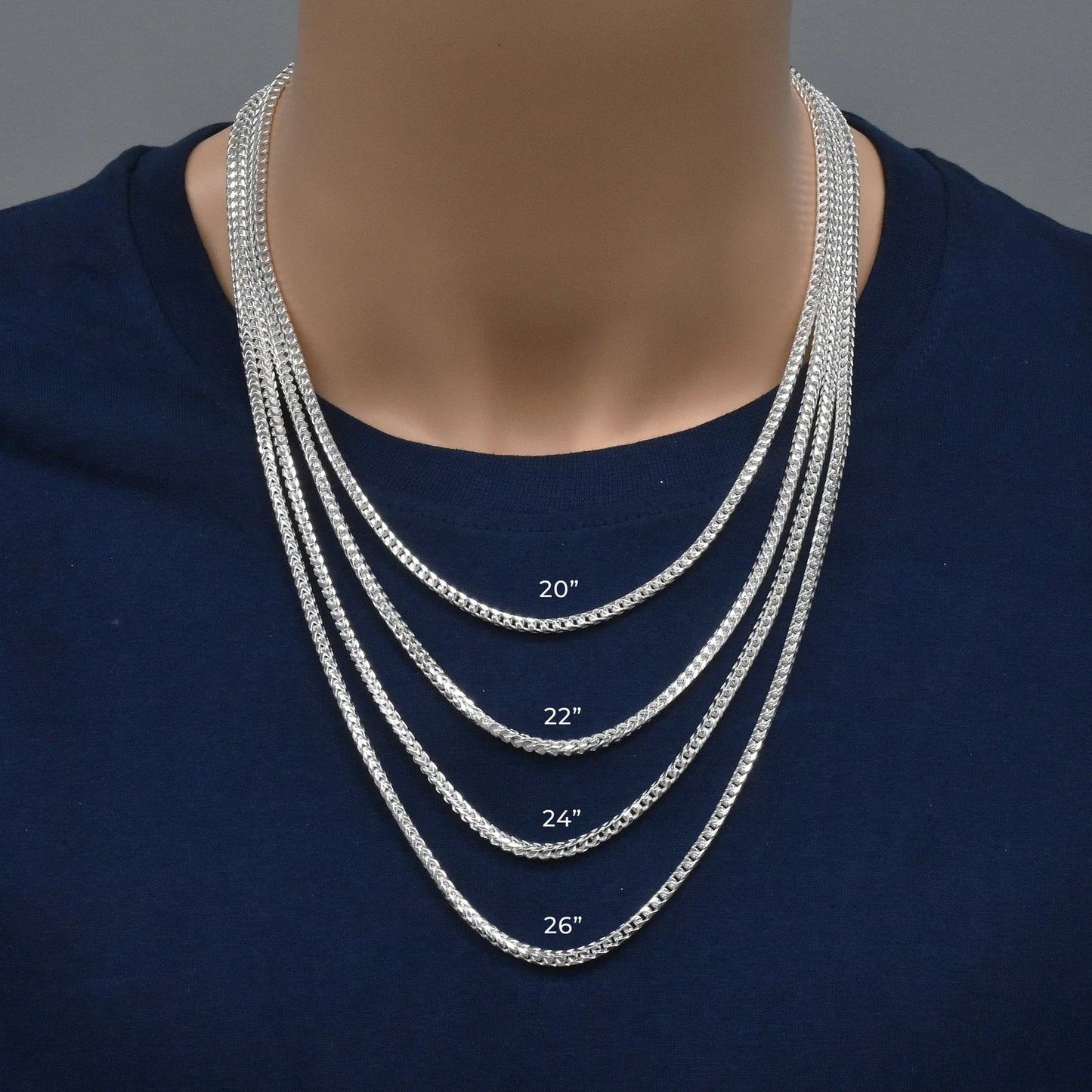 925 Sterling Silver Basic Oval DC Franco 100 3.1mm Chain or Bracelet