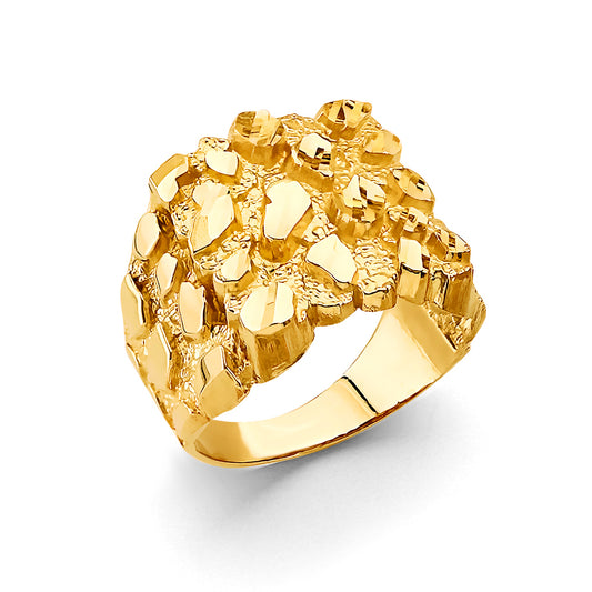 14K Yellow Gold Men’s Large Nugget Design Ring