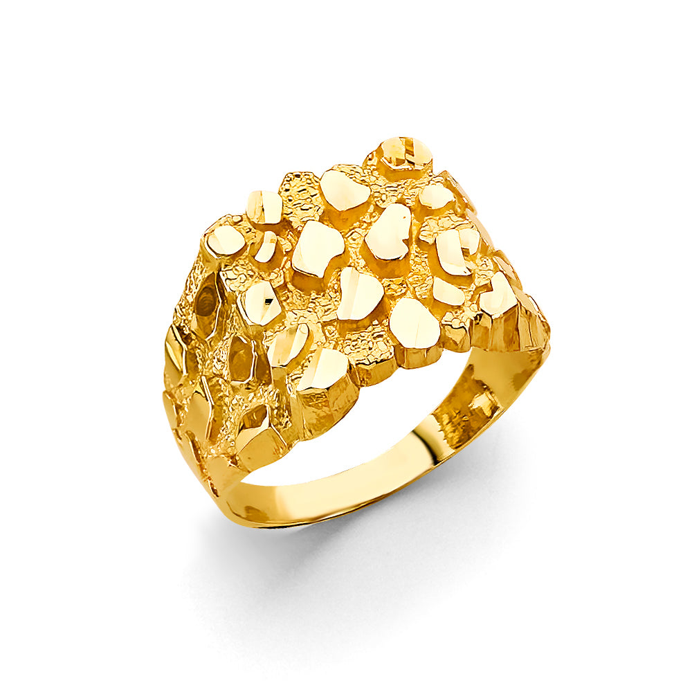 14K Yellow Gold Men’s Medium Nugget Design Ring