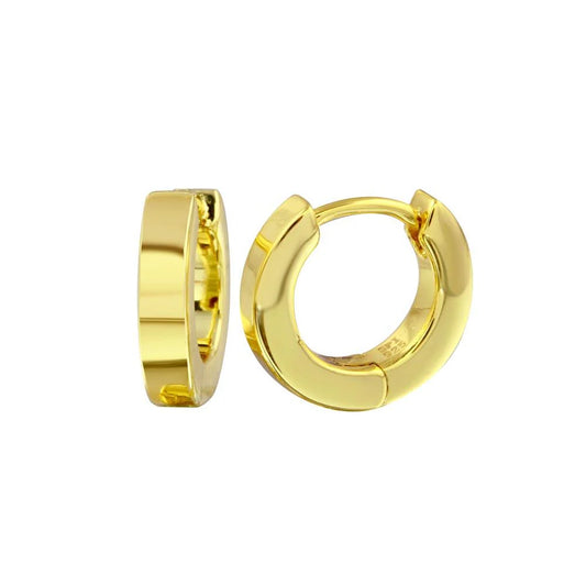 925 Sterling Silver Gold Plated CZ huggie hoop Earring