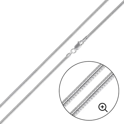 925 Sterling Silver Round Snake 030 Chain 1.4mm