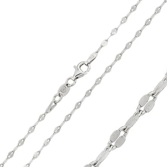 925 Sterling Silver Rhodium Plated Open Confetti DC Link 030 Chain