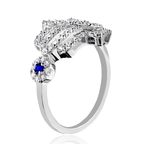 925 Sterling Silver Rhodium Plated Heart Hamsa and Evil Eye with CZ