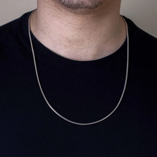 925 Sterling Silver Rhodium Plated Franco 230 Chain 2.3mm