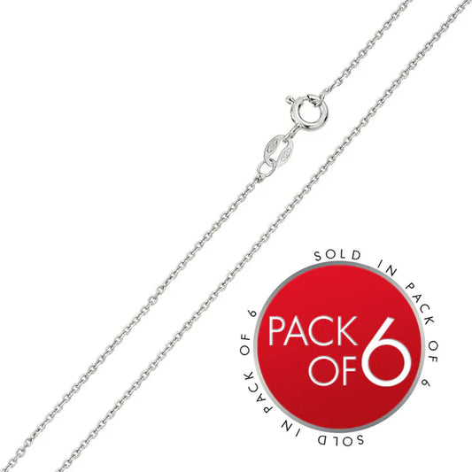 925 Sterling Silver Rhodium Plated Anchor 025 Chain 1mm