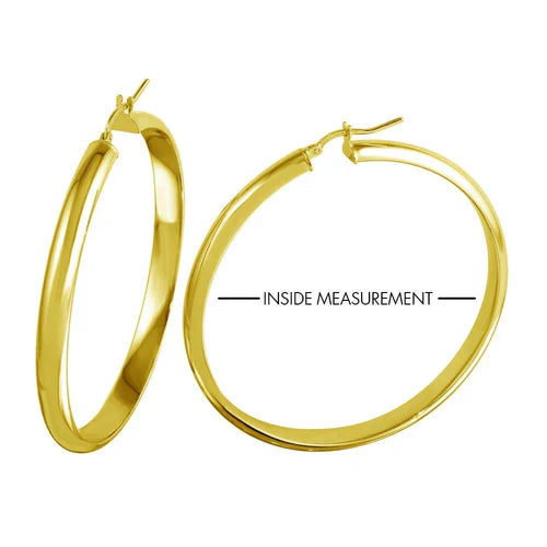 925 Sterling Silver Gold Plated Electroforming Rounded 5mm Hoop Earring
