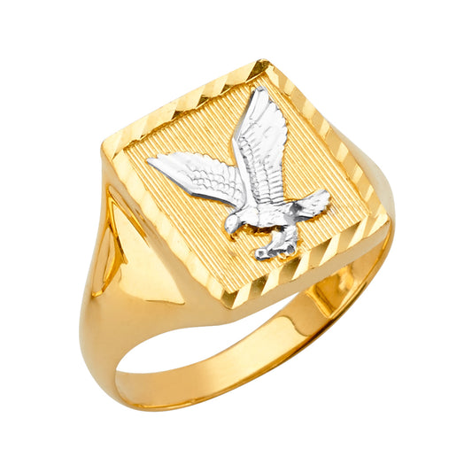 14K Men’s Two-Tone Eagle Ring
