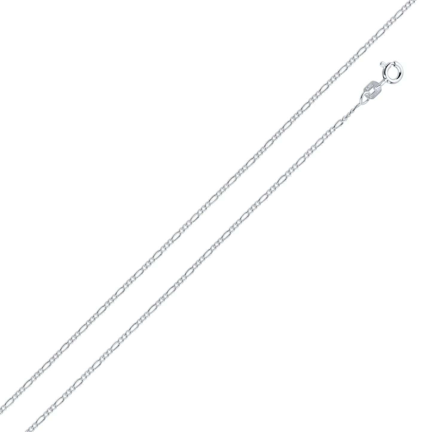 925 Sterling Silver Figaro 035 Chain 1.3mm