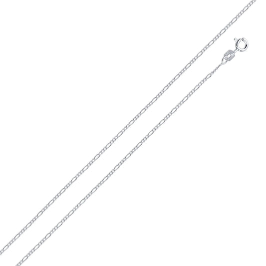 925 Sterling Silver Figaro 035 Chain 1.3mm