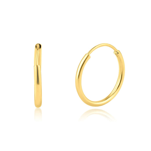 14 Karat Yellow Gold Huggie Hoop Earring