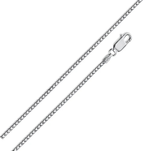 925 Sterling Silver Rhodium Plated Franco 100 Chain 1.1mm