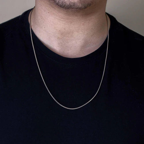 925 Sterling Silver Rhodium Plated Franco 100 Chain 1.1mm