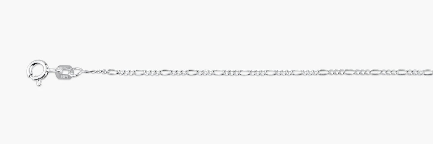 925 Sterling Silver Figaro 035 Chain 1.3mm