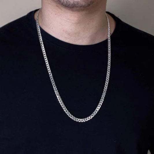 Silver Curb 180 Chain or Bracelet 7.2mm