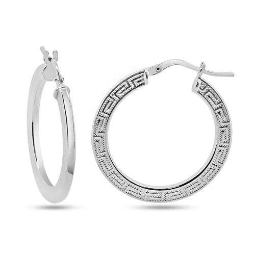925 Sterling Silver Basic Non Plated Silver 1.8mm Celtic Hoop Earrings