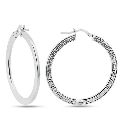925 Sterling Silver Basic Non Plated Silver 1.8mm Celtic Hoop Earrings
